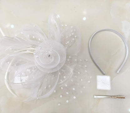 Fascinators Hat Women Tea Party Headband Flower Cocktail Mesh Feathers Hair Clip Kentucky Derby Hat Wedding