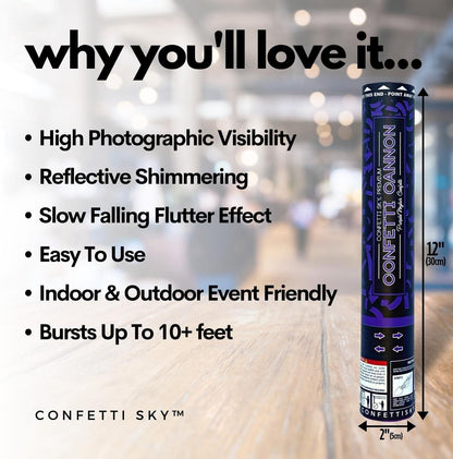 Confetti Sky [6 Pack] 12 Inch Confetti Cannons | Multicolor Confetti Poppers for Wedding Celebration, Birthday Party, Pranks, Graduation, Christmas Eve and New Year Celebration