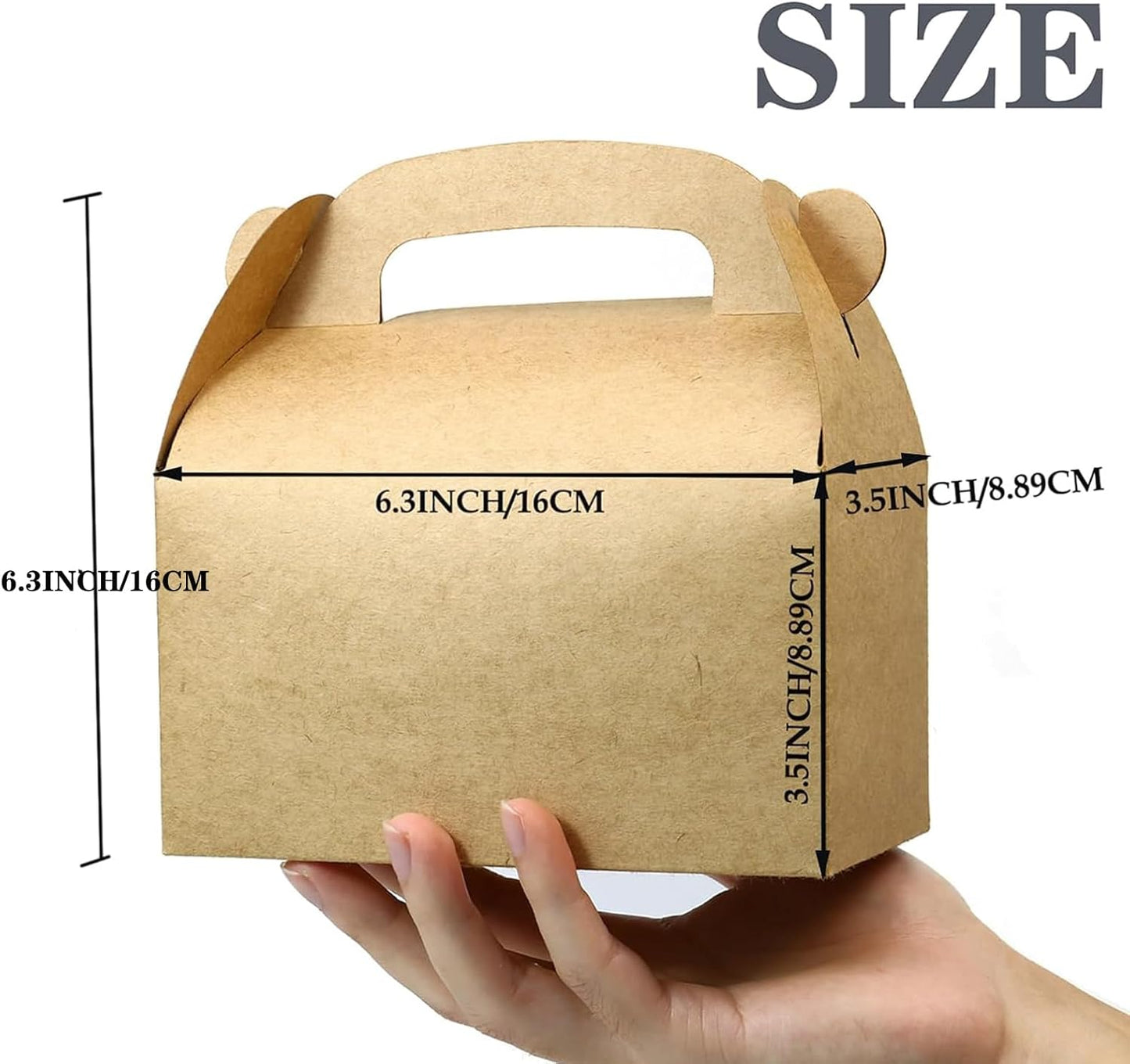 30-Pack Yellow Party Favor Treat Boxes, Goodie Candy Box, Gable Paper Gift Boxes with Handles Perfect for Construction and Chic Yellow Submarine Party Decoration Supplies
