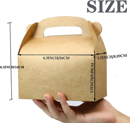 30-Pack Yellow Party Favor Treat Boxes, Goodie Candy Box, Gable Paper Gift Boxes with Handles Perfect for Construction and Chic Yellow Submarine Party Decoration Supplies