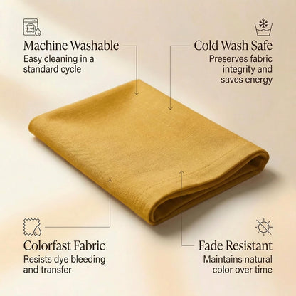 ACCENTHOME Natural Cotton Linen Napkin Set of 12 18x18 inch Dinner Napkins - Washable Soft Premium Hotel Quality Reusable Hemmed Edges Napkins Perfect Table Linens for Family Dinners, Weddings