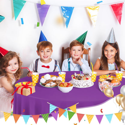 tujol Royal Blue 6 Pack Plastic Table Cloth 54" x 108", Disposable Tablecloths Rectangle Table Cover, Plastic Tablecloths for Parties