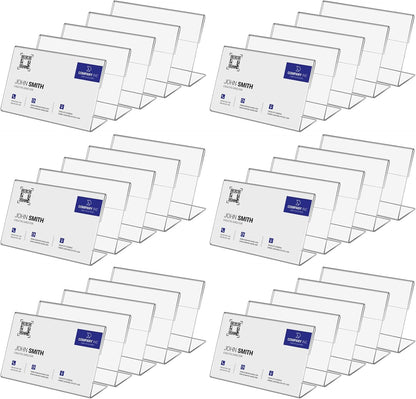 30 PCS Small Acrylic Sign Holder 3.5" x 2", Mini Acrylic Food Sign Labels for Party Buffet, Retail Price Display Holder, Clear Plastic Table Counter Top Stand for Place Cards, Name Card, Wedding Signs