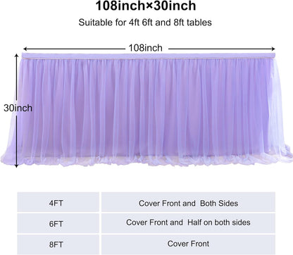 72inch Champagne Gold Tulle Table Skirts for Rectangle Round Tables, Gold Grim Ruffle Tulle Tutu Cloth Table Skirt 6ft for Wedding Birthday Party Cake Dessert Decor(No Top Cover)