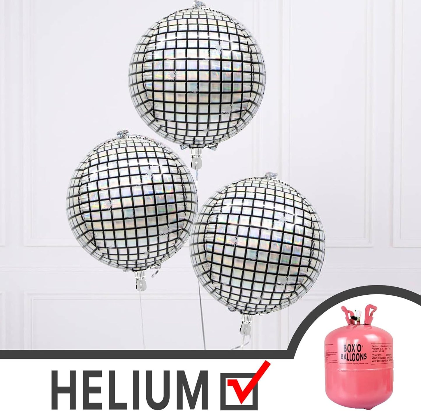 PartyWoo Metallic Gold Foil Balloons 20pcs Different Sizes Pack of 22 15 10 Inch Large Round Foil 4D Inflatable Mirror Ball Mylar Balloons for Graduation Birthday Baby Shower Party Decorations