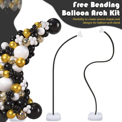 AerWo Balloon Arch Kit 9.35FT & 6FT, Free Bending Half Balloon Arch Stand with Base, Floor Gold Balloon Arch Frame Backdrop for Wedding Birthday Party Baby Shower Yard Lawn Home Christmas Decorations
