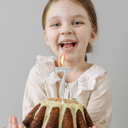 10-Piece Number Birthday Candles - Glitter Cake Toppers for Birthday & Wedding Parties