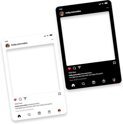 SPEEDYORDERS Social Media Photo Booth Prop - Custom Instagram Photo Booth Frame - Customized Insta Giant Selfie Frame - IG Frame For Fun Social Media Posts