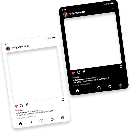 SPEEDYORDERS Social Media Photo Booth Prop - Custom Instagram Photo Booth Frame - Customized Insta Giant Selfie Frame - IG Frame For Fun Social Media Posts