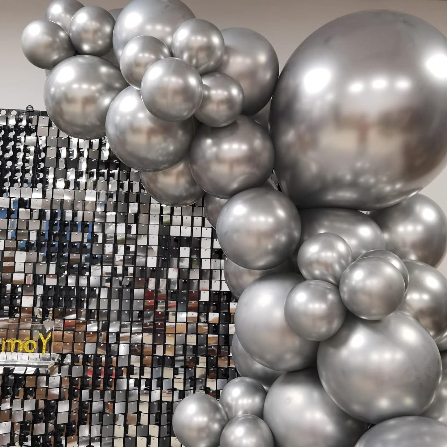 Party Balloons 12inch 50 Pcs Latex Confetti Balloons Birthday Balloons Party Decoration Wedding Baby Shower Christmas Party-Confetti Silver