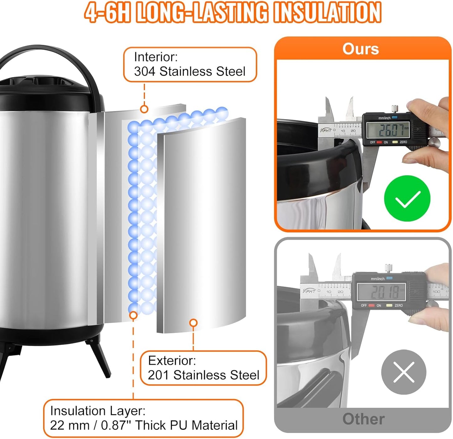 VEVOR Commercial Beverage Dispenser, 2 Tanks 18 L / 19 QT Per Tank Juice Dispenser, 370W Stainless Steel Ice Tea Drink Machine with 45°F-54°F Cooling Temperature, for Cold Drink Restaurant Bar Party