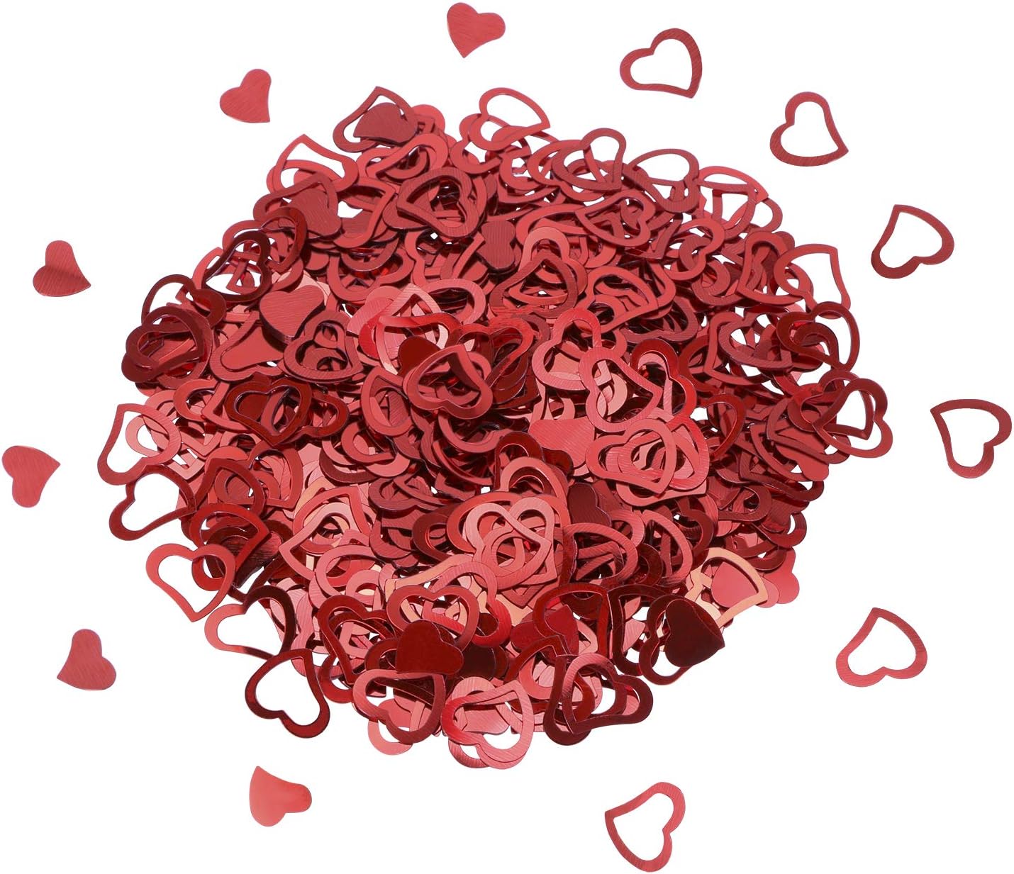 ONLYKXY 1200Pcs Love Heart Shaped Confetti, Table Wedding Decoration, Glitter Confetti for Wedding Party (Silver)