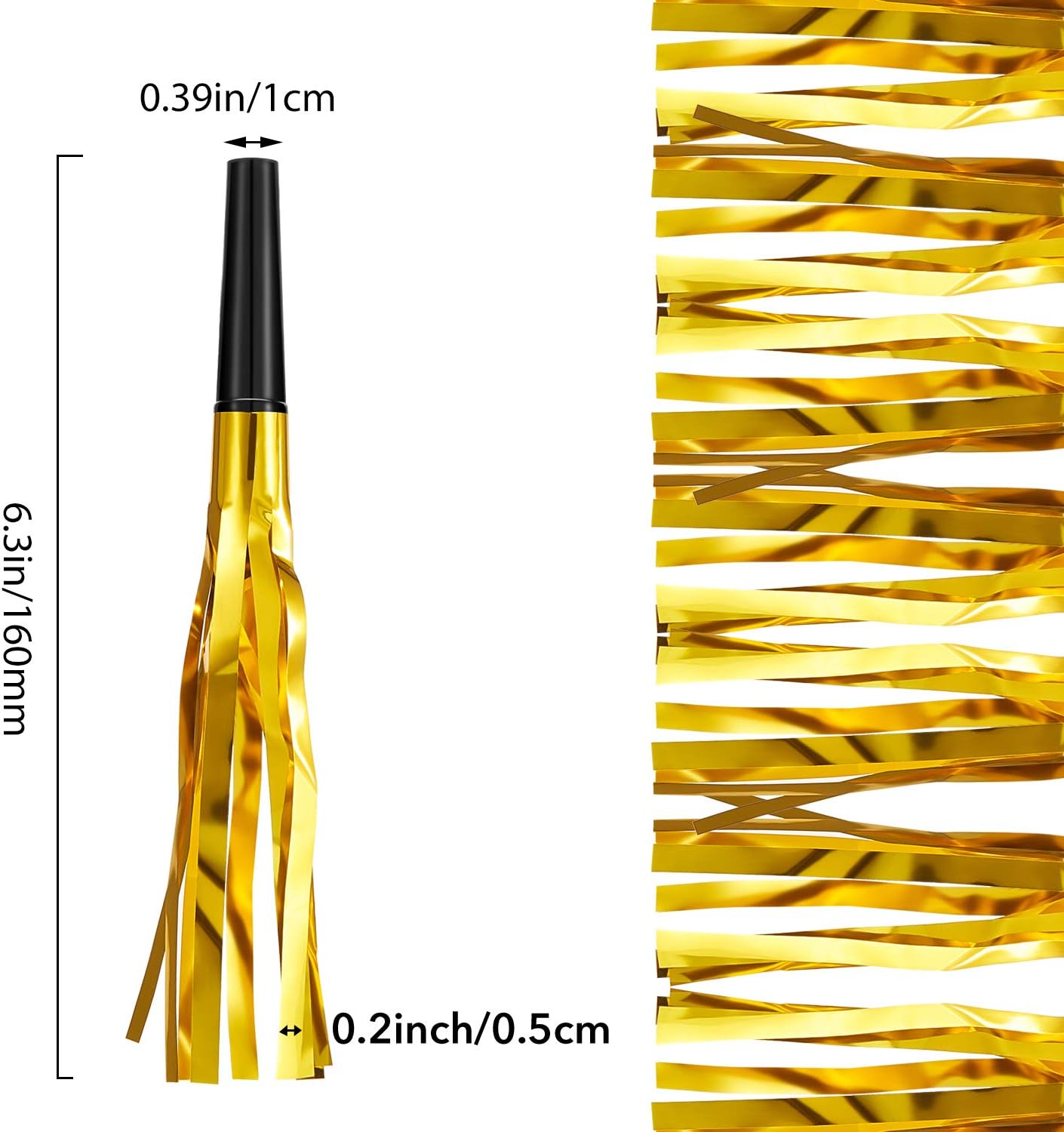 Sumind 24 Pcs Gold Noise Makers Metallic Fringed Party Blowers Horns Whistles Noisemakers Party Favors for Adults Birthday Graduation Sporting Events Celebration Surprise Supplies