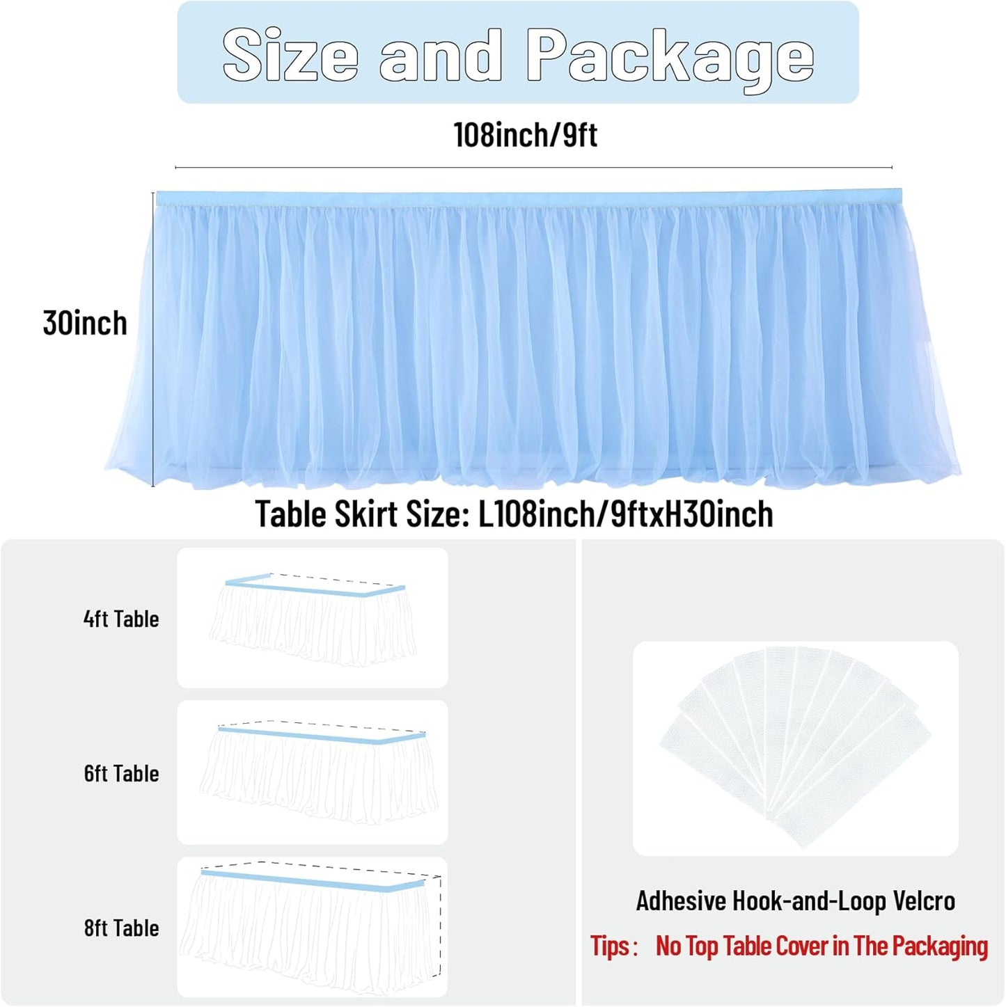 72inch Champagne Gold Tulle Table Skirts for Rectangle Round Tables, Gold Grim Ruffle Tulle Tutu Cloth Table Skirt 6ft for Wedding Birthday Party Cake Dessert Decor(No Top Cover)