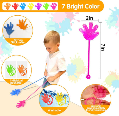 Armaytoy 20Pack Glow in Dark Glitter Sticky Hands Party Favors for Kids Pinata Goodie Bag Stuffers Classroom Prizes Birthday Stretchy Treat Trinkets Treasure Box Bulk Toys