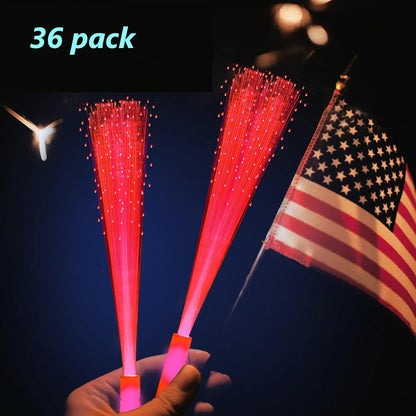 36 Pack Yellow Fiber Optic Glow Stick Wands Bulk with 3 Flashing Models for Valentine's Day St Patrick's Day Easter 4th of July Halloween Party Favors Bachelorette Concerts Clubs
