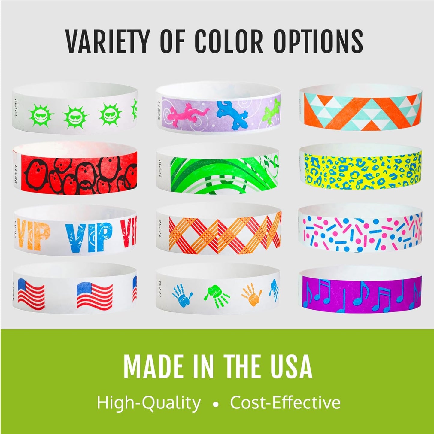 500 WristCo Red Hawaiian Flower Tyvek Wristbands for Events - Comfortable Tear Resistant Paper Bracelets ID Wrist Bands for Concerts Festivals Admission Party Identification