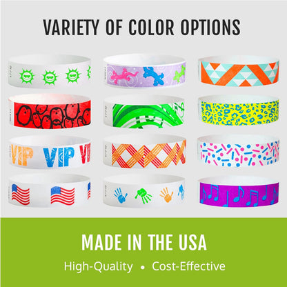 500 WristCo Red Hawaiian Flower Tyvek Wristbands for Events - Comfortable Tear Resistant Paper Bracelets ID Wrist Bands for Concerts Festivals Admission Party Identification