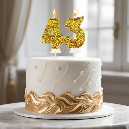 Birthday Number Candles, Glitter Number Candle Cake Decorations with Sequins, Cupcake Decorations for Girls, Women, Party Anniversary Celebrations (Number 6, Purple)