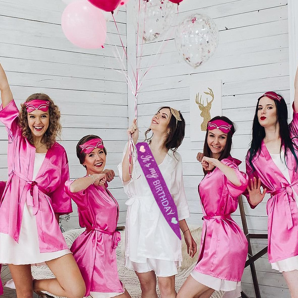 Vuzvuv It's My Birthday Birthday Sash, Glitter Birthday Sash with Foil Letters Birthday Party Decor for Women, Girls