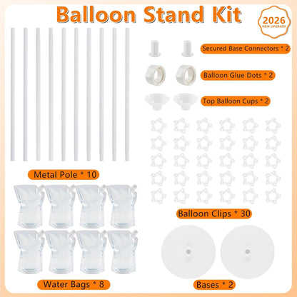 Balloon Stand Kit Set of 2, 7FT Metal Balloon Pillars Stand with Base, Reusable Balloon Columns for Birthday, Wedding, Baby Shower, Graduation Party Decorations