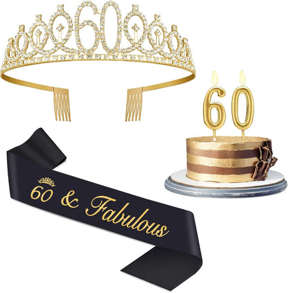 21st Birthday Decorations for Her with 21st Birthday Sash and Crown, Candles Gold, Gifts for 21 Year Old Girls