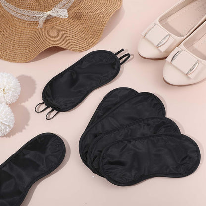 12Pcs Blindfolds for Party Games, Blackout Sleep Mask for Travel, Blindfold Silk Eye Mask with Straps, Soft Breathable Eye Covers for Sleeping Side Sleeper(Black)