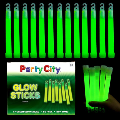 Party City Multicolor Glow Sticks Bulk Pack 6”- 25pk Glow in the Dark Sticks for Kids, Waterproof Camping Survival Ultra Bright Emergency Light Stick with String, Neon Glowsticks Party Supplies Favors