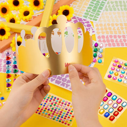 Gold Paper Crowns, Diy Birthday King Crowns Craft to Decorate, Paper Prince Princess Crown Hats for School Classroom