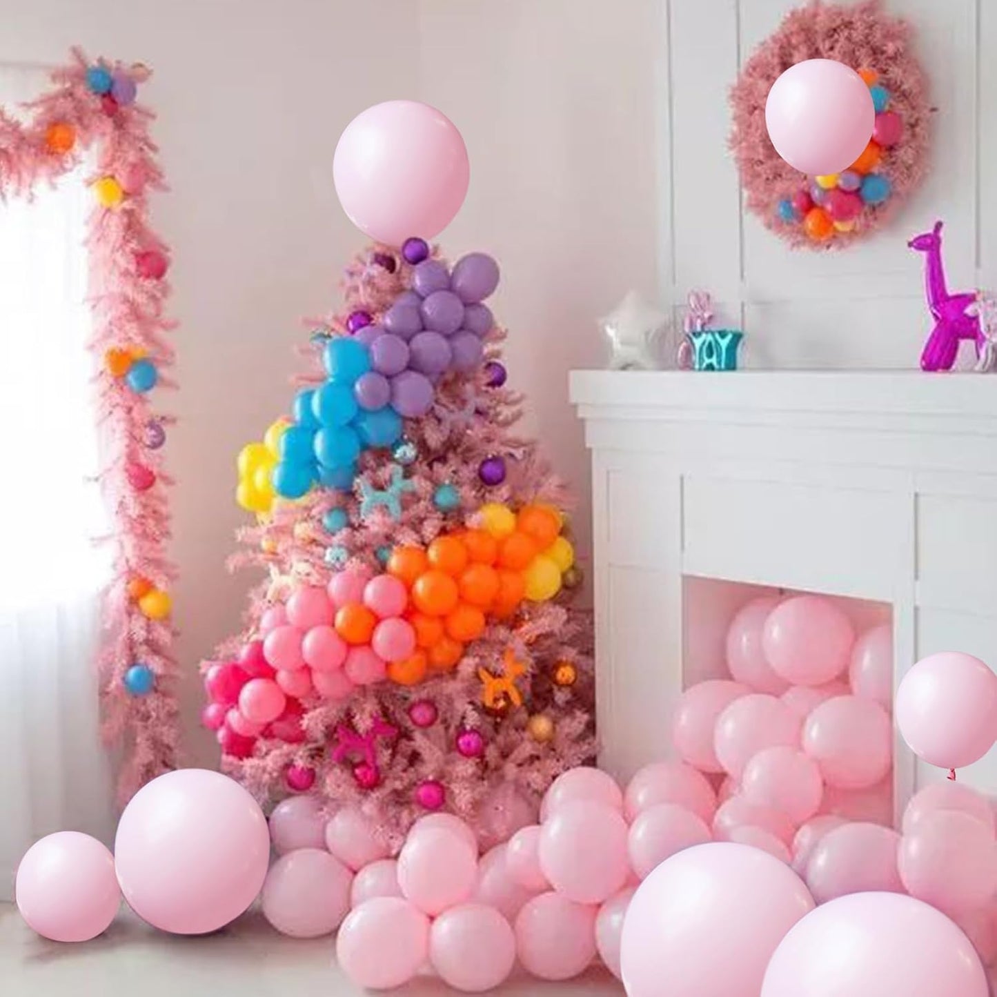 110pcs Black Balloon 12 inch, Black Latex Balloons for Birthday Party Baby Shower Wedding(with 2 Ribbons). - Colors A
