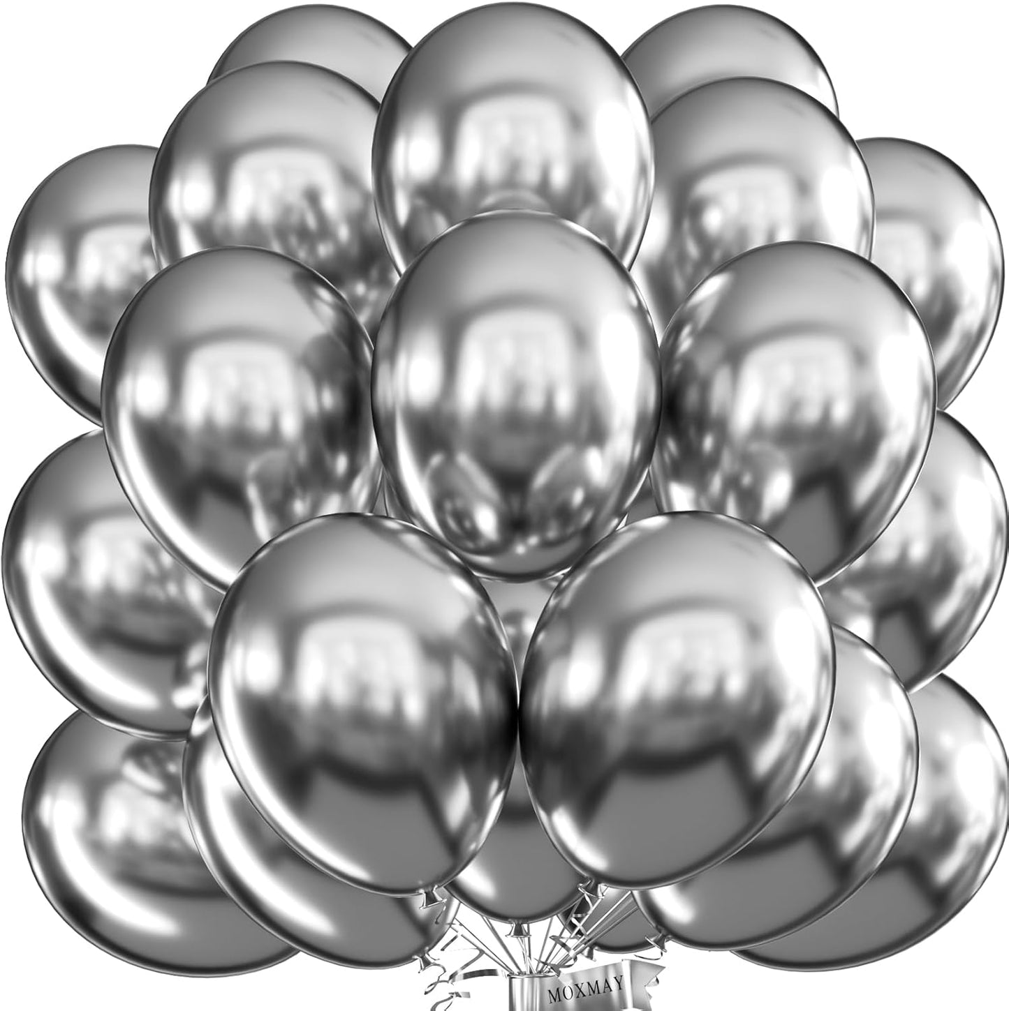 Party Balloons 12inch 50 Pcs Latex Confetti Balloons Birthday Balloons Party Decoration Wedding Baby Shower Christmas Party-Confetti Silver