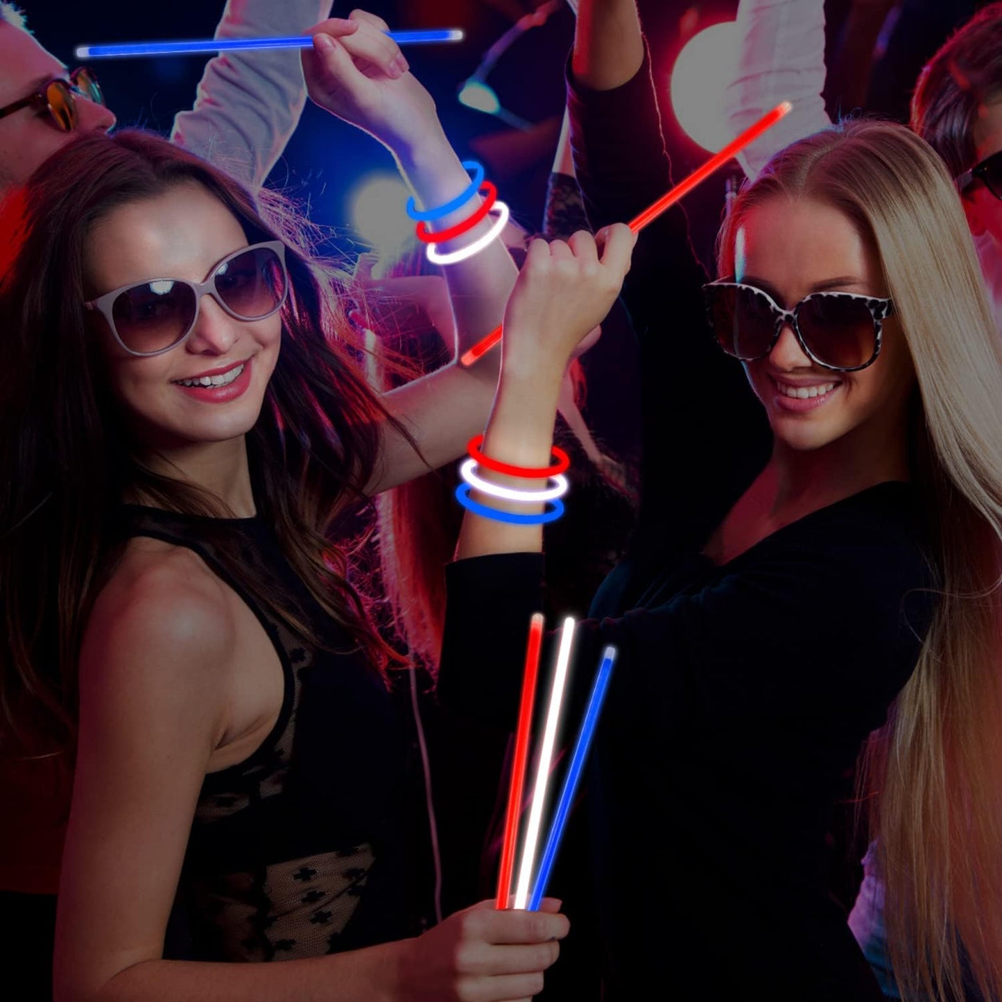 200 Pcs Red Glow Sticks Bracelet Necklaces Bulk Glow in The Dark Party Supplies 8” Light Up Stick with Connectors for Christmas Valentine's Day Easter 4th of July Party Favors Birthday Carnival