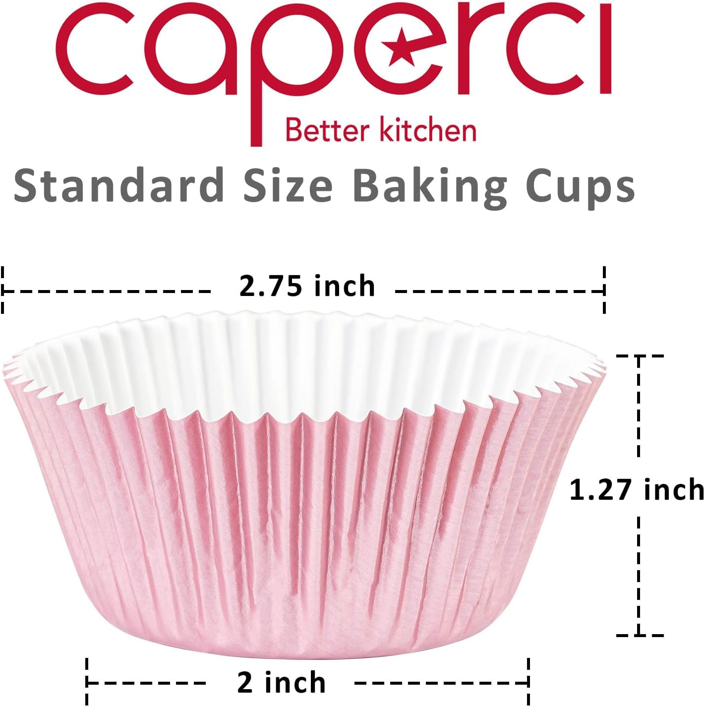 Caperci Standard Cupcake Liners Gold Foil Muffin Baking Cups 150-Pack - Premium Greaseproof & Sturdy Cupcake Papers