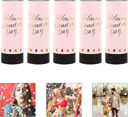 White Confetti Cannon, 6 Pack Mini Party Poppers Shooters Party Confetti Cannon Biodegradable Confetti for Wedding Kids Birthday Wedding Party Supplies