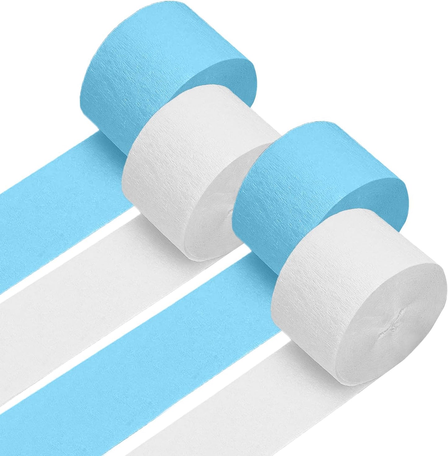 4 Crepe Paper Streamers Rolls, 328ft Pack of Red and White Crepe Paper for Birthday Baby Shower Wedding Christmas Valentines Day Party Decorations (1.8 inch x 82 ft/Roll)