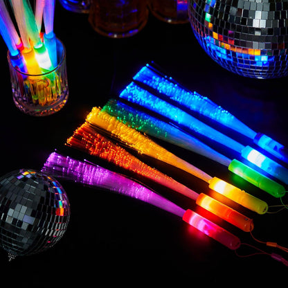 Skylety 36 Pcs Fiber Optic Wand, LED Fiber Optic Wand with 3 Light Modes, Glow Fibers Optics Sticks for Wedding Neon Party, New Year Party Favors, Bar Dj, Valentine's Day(Bright Color)