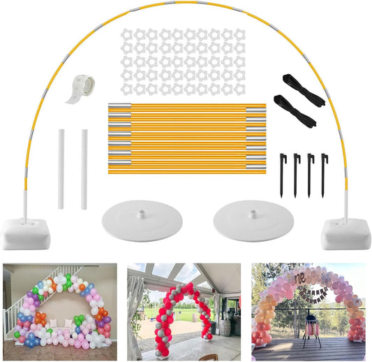 Balloon Arch Stand Kit with Electric Balloon Pump, 10ft Adjustable Arch Frame with Stable Water Base, Easy Setup Reusable Support for Balloons Decoration, Wedding, Birthday, Baby Shower Backdrop