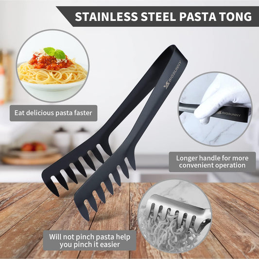 MSY BIGSUNNY 2 Pack Pasta Tong, Stainless Steel Food Tong Serving Tong, Spaghetti Tong