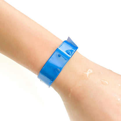 Ouchan Plastic Event Wristbands Neon Green- 100 Pack Vinyl Wristbands for Party