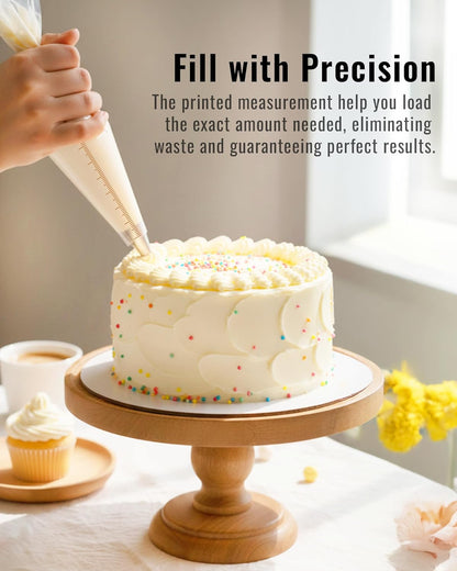 Bake Choice 16 Inch Large Piping Bags, 100PCS Thickened Disposable Pastry Bags, Anti Burst Icing Bags for Cream Frosting, Non-slip Frosting Bags, Cake & Cookie Decorating Supplies