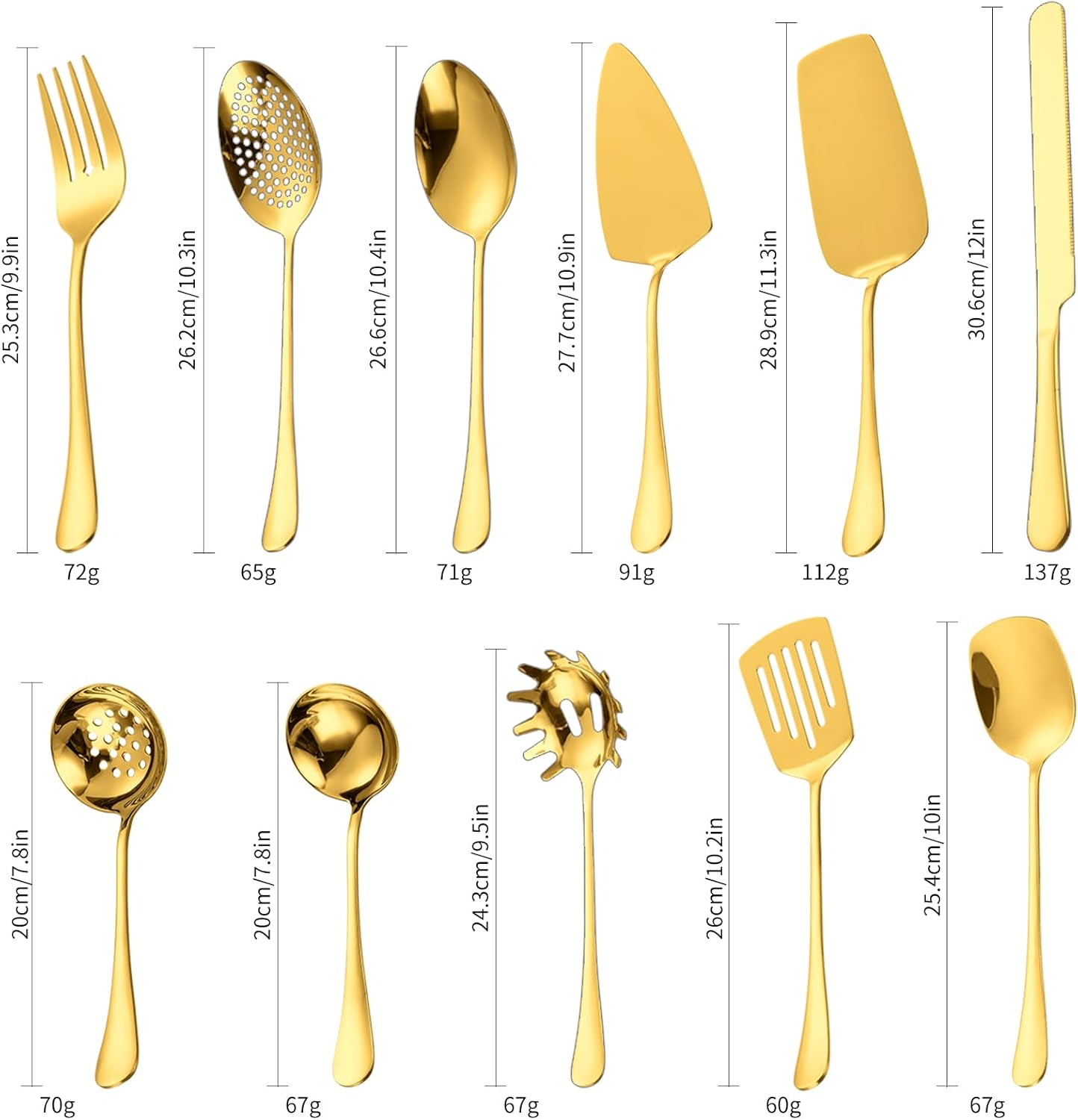 Stainless Steel Serving Utensil Set 10-Piece Buffet Flatware Catering Silverware with Bread Tong,Cake Spatula,Serving Ladles,Salad Fork,Cheese Knife,Large Spoon for Parties Buffet