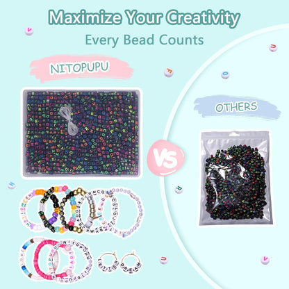 1000Pcs Glow Letter Beads Acrylic Alphabet Bead Glow in The Dark, 4x7 mm Round Beads for Friendship Bracelets and DIY Crafts