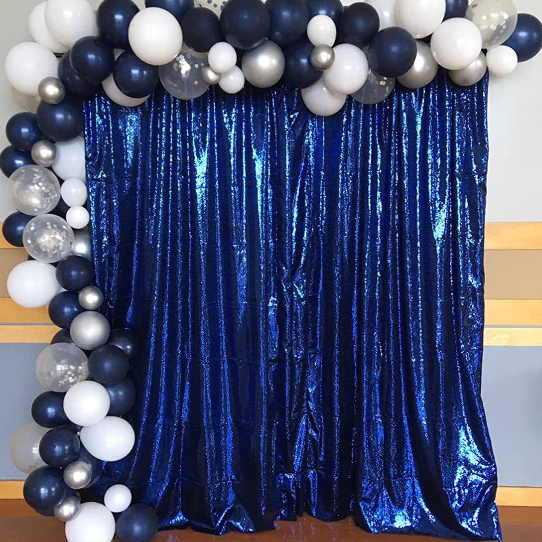 Poise3EHome Black Sequin Backdrop Curtains, 2 Panels 2FTx8FT Glitter Photo Booth Backdrop for Halloween Birthday Bachelorette Wednesday Twilight Party Decorations