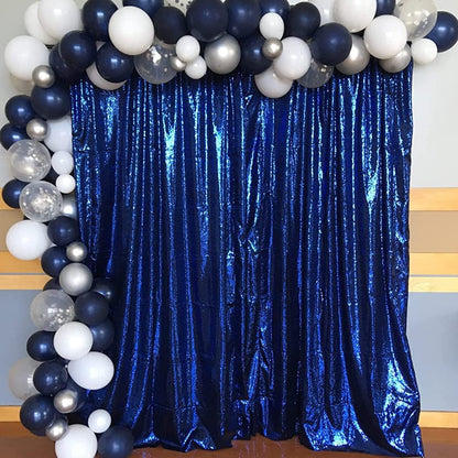 Poise3EHome Black Sequin Backdrop Curtains, 2 Panels 2FTx8FT Glitter Photo Booth Backdrop for Halloween Birthday Bachelorette Wednesday Twilight Party Decorations