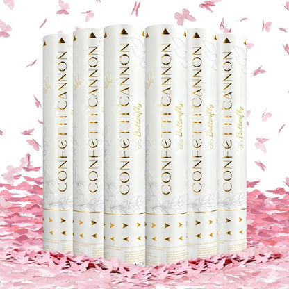 Confetti Cannon Butterfly Confetti Poppers 6 Pack Party Poppers 12 inch Blue Confetti Shooters Butterfly Sticks for Wedding Birthday Graduation Anniversary Bridal Shower Valentines Christmas New Year