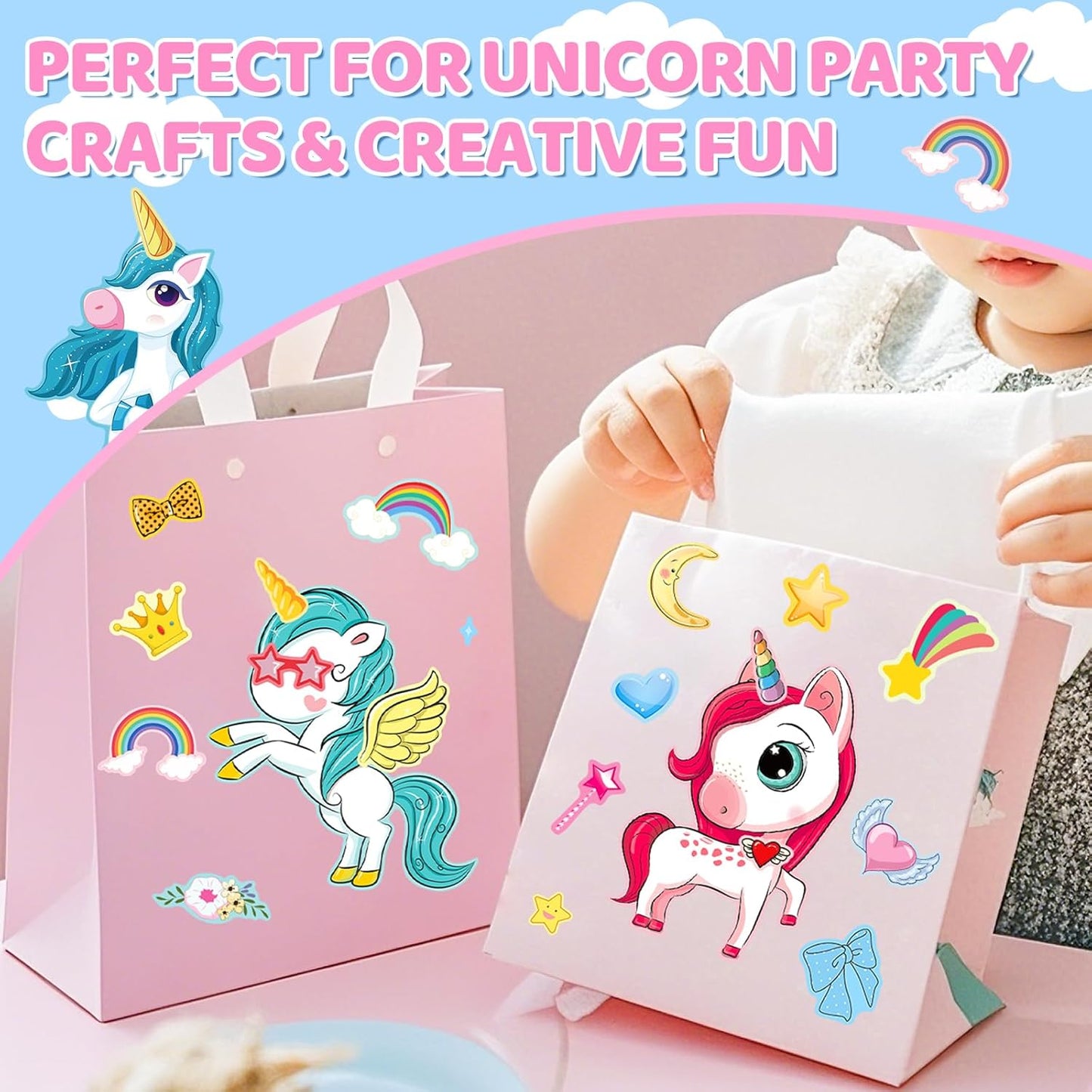 Aowplc 36 Pcs Make-A-Face Sticker Sheets Kids Party Favors Mix and Match Stickers with Dinosaurs, Mermaids, Unicorns, Horses, Farm & Sea Animals for Parties, Birthdays, Classroom Activities & Crafts