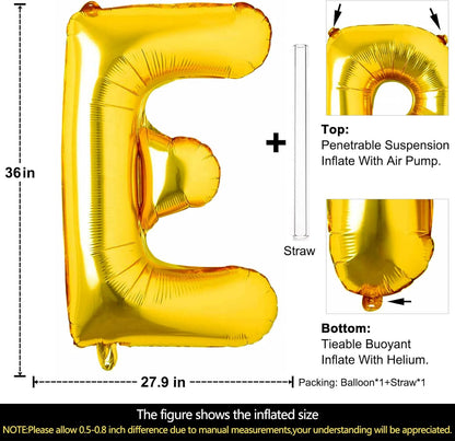 Lovoir 40 Inch Large Gold Letter A Balloons Big Size Jumbo Mylar Foil Helium Balloon for Birthday Party Celebration Decorations Alphabet Gold A