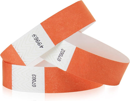 200 WristCo Neon Red Tyvek Wristbands for Events Tamper-Proof Design & Fluorescent Color Prevent Reuse Premium-Grade Bracelets for Hospital & Medical ID, Party & VIP Identification