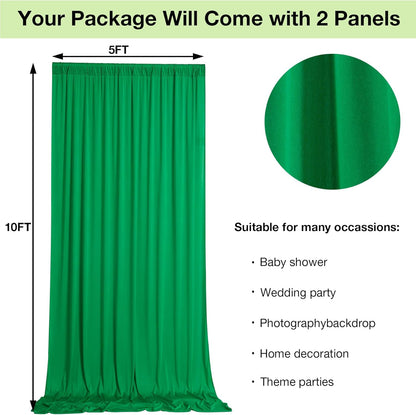 10ftx10ft Black Backdrop Curtains for Weddings Parties, Wrinkle Free 2 Panels Silky Polyester Photo Backdrop Drapes Back Drop Cloth Drapery for Birthday Mother'sDay Photography Background