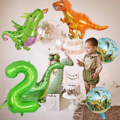 Dinosaur 5th Birthday Decorations, Dinosaur Birthday Party Decorations with Giant Inflatable Dinosaur Balloons 40 Inch Helium Foil Mylar Number 5 Balloons for Dinosaur Theme Birthday Party Decorations
